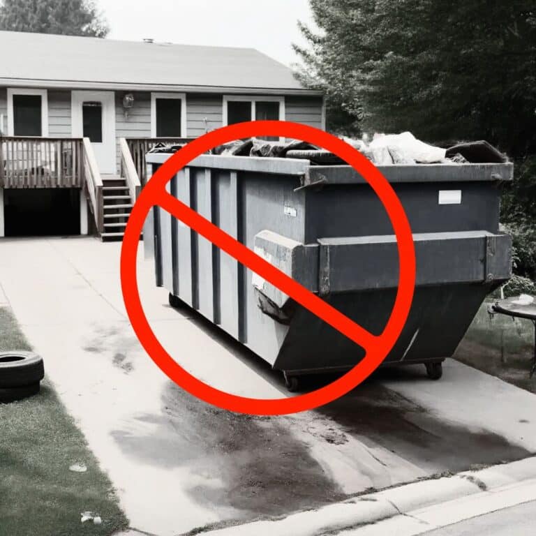 roll off dumpsters damage driveways